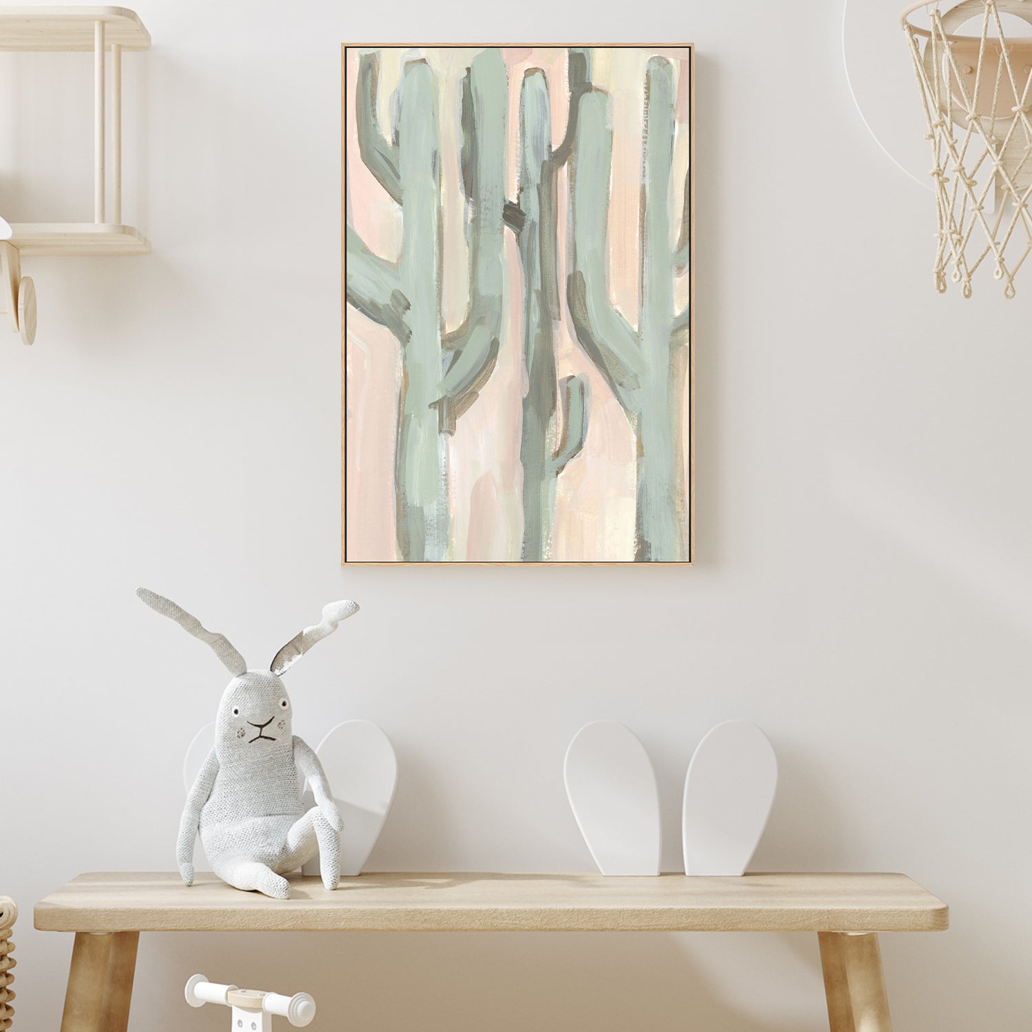 wall-art-print-canvas-poster-framed-Blush and Green Cactus, Style B , By Emily Wood-2