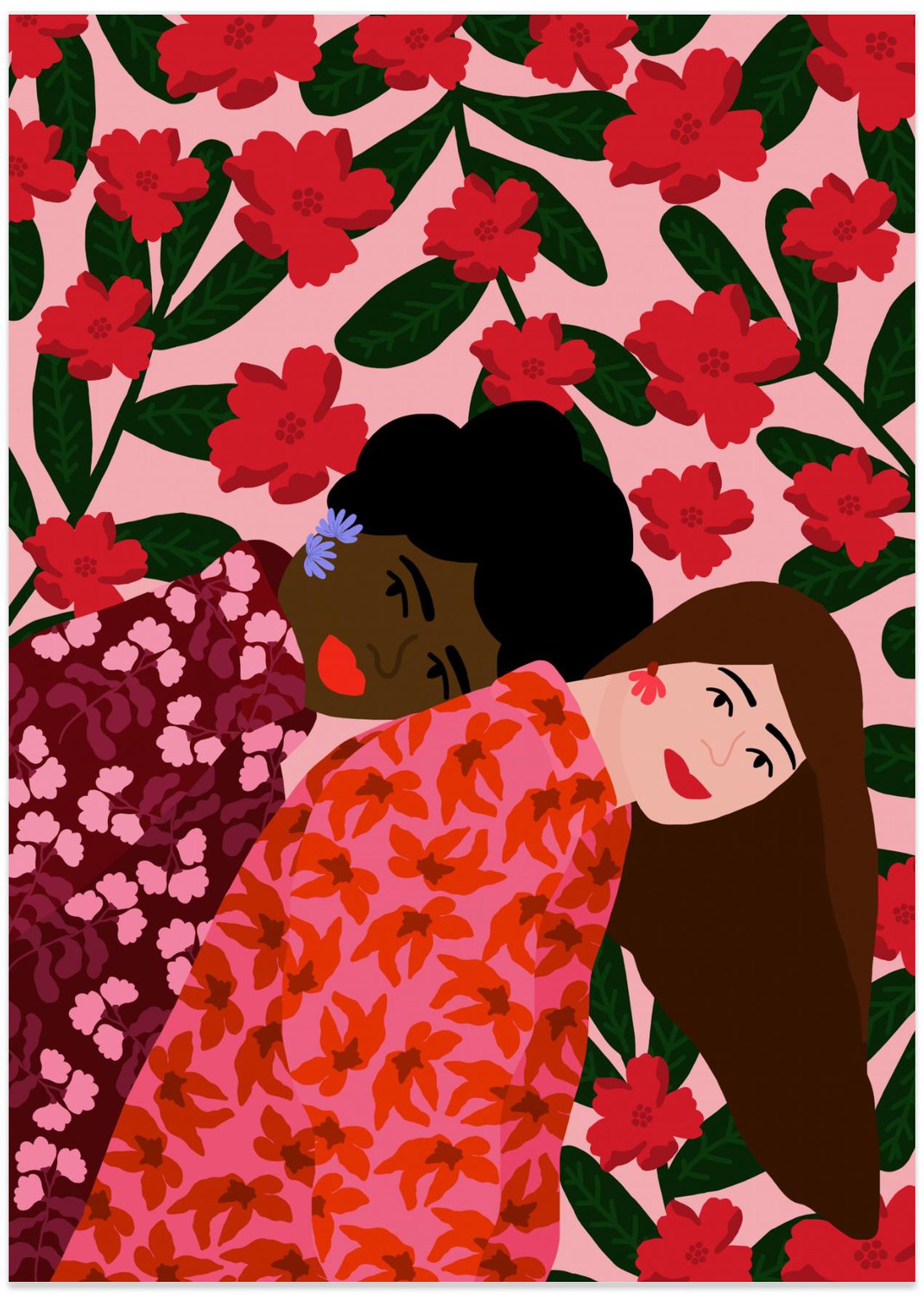 wall-art-print-canvas-poster-framed-Blushing Companions , By Rafaela Mascaro-1