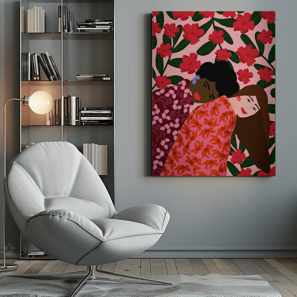 wall-art-print-canvas-poster-framed-Blushing Companions , By Rafaela Mascaro-7