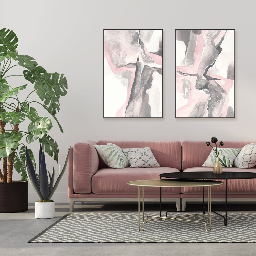 wall-art-print-canvas-poster-framed-Blushing Grey, Set of 2-by-Chris Paschke-Gioia Wall Art