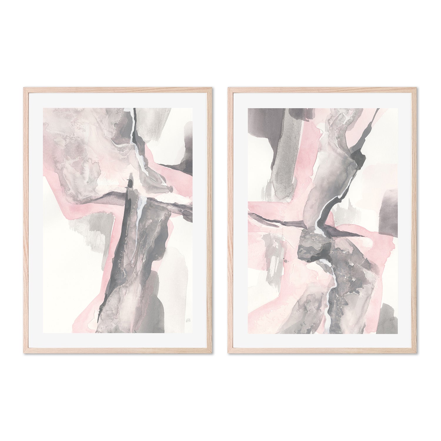 wall-art-print-canvas-poster-framed-Blushing Grey, Set of 2-by-Chris Paschke-Gioia Wall Art