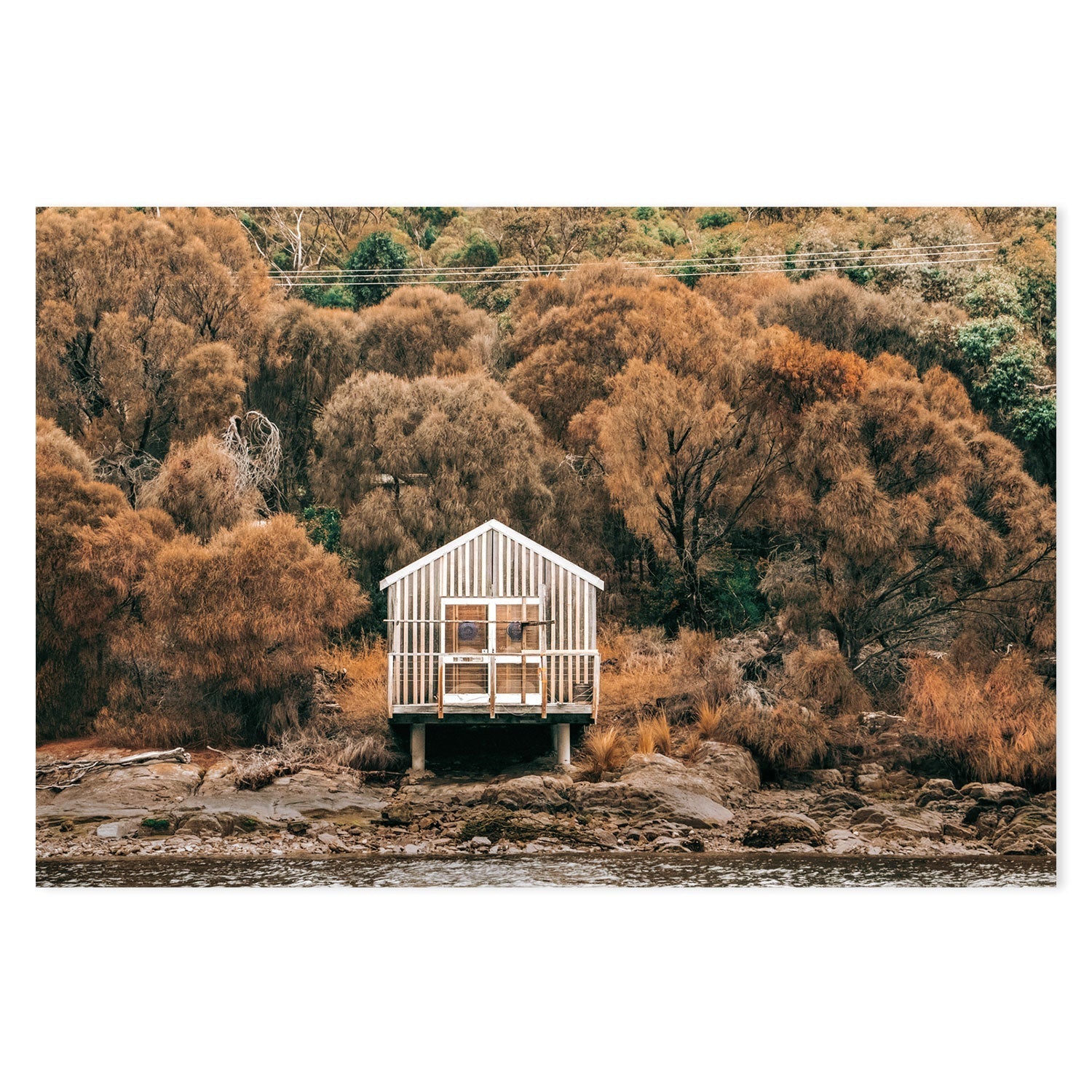 wall-art-print-canvas-poster-framed-Boat Shed, Eaglehawk Bay, Tasmania-GIOIA-WALL-ART