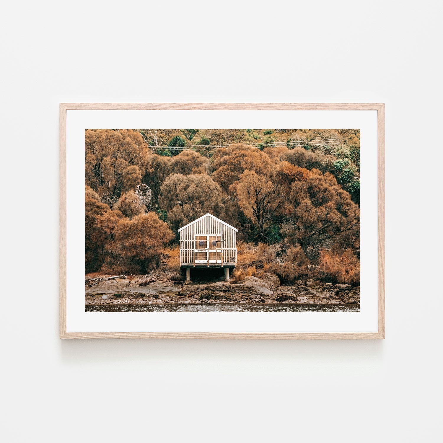 wall-art-print-canvas-poster-framed-Boat Shed, Eaglehawk Bay, Tasmania-GIOIA-WALL-ART