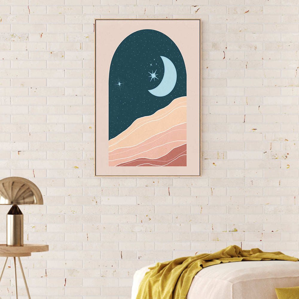 wall-art-print-canvas-poster-framed-Boho Moon , By Nina Blue-2