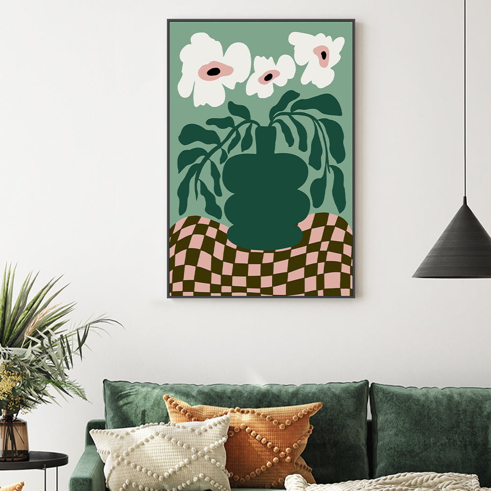 wall-art-print-canvas-poster-framed-Bold Blossom Pottery , By Miho Art Studio-2