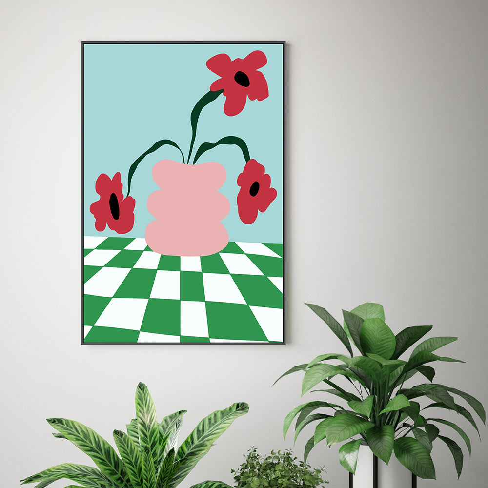 wall-art-print-canvas-poster-framed-Bold Clay Florals , By Miho Art Studio , By Miho Art Studio-2