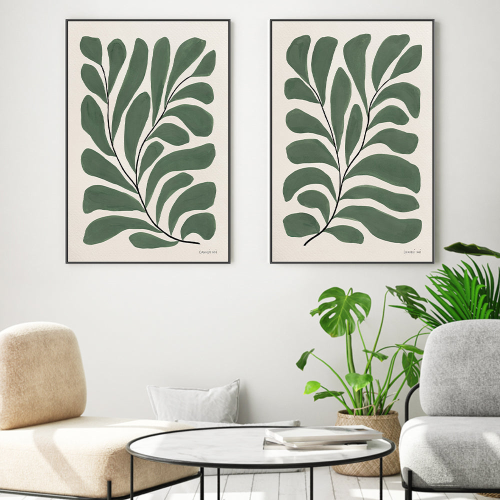 wall-art-print-canvas-poster-framed-Botanical Joy, Style A & B, Set Of 2 , By Danhui Nai-2