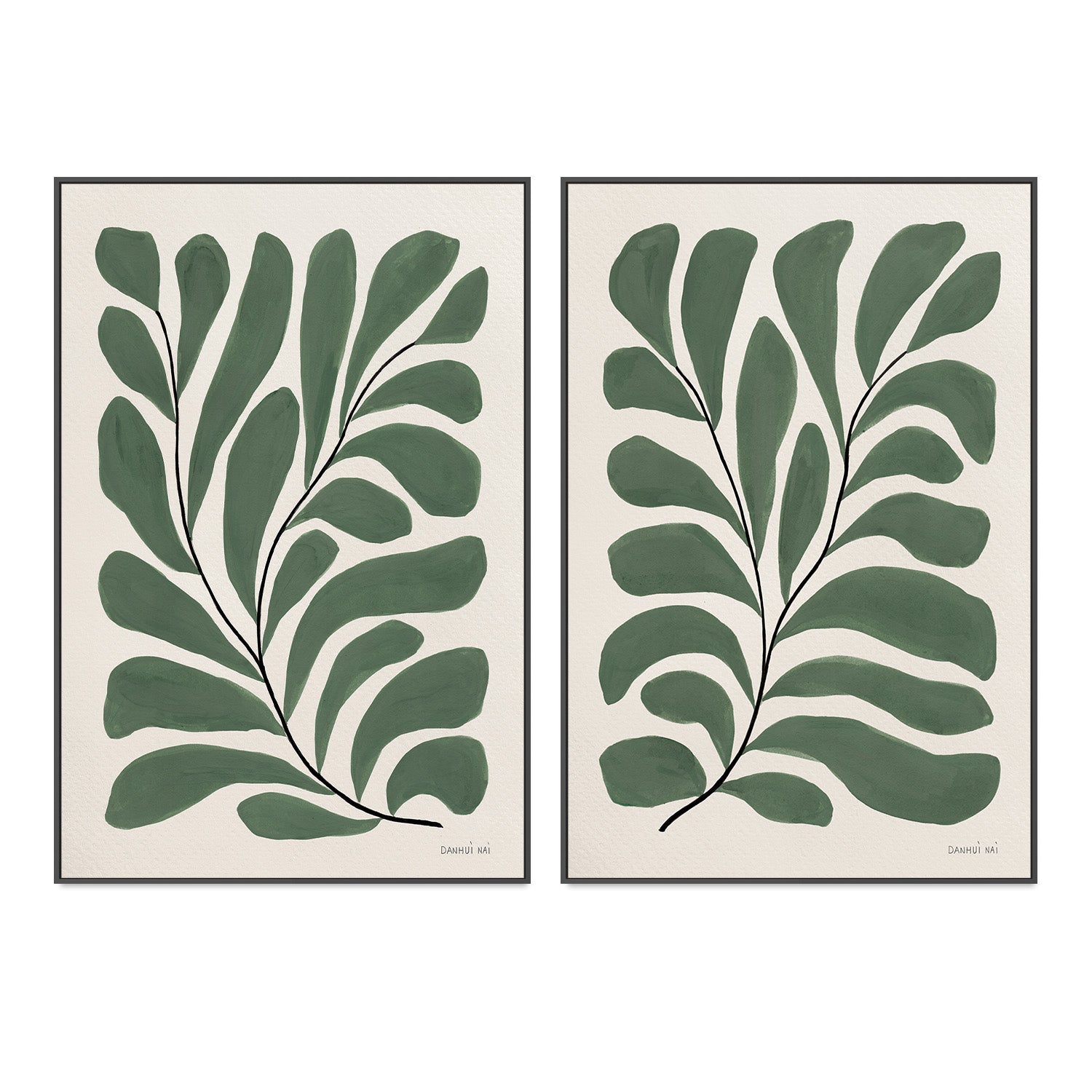 wall-art-print-canvas-poster-framed-Botanical Joy, Style A & B, Set Of 2 , By Danhui Nai-3