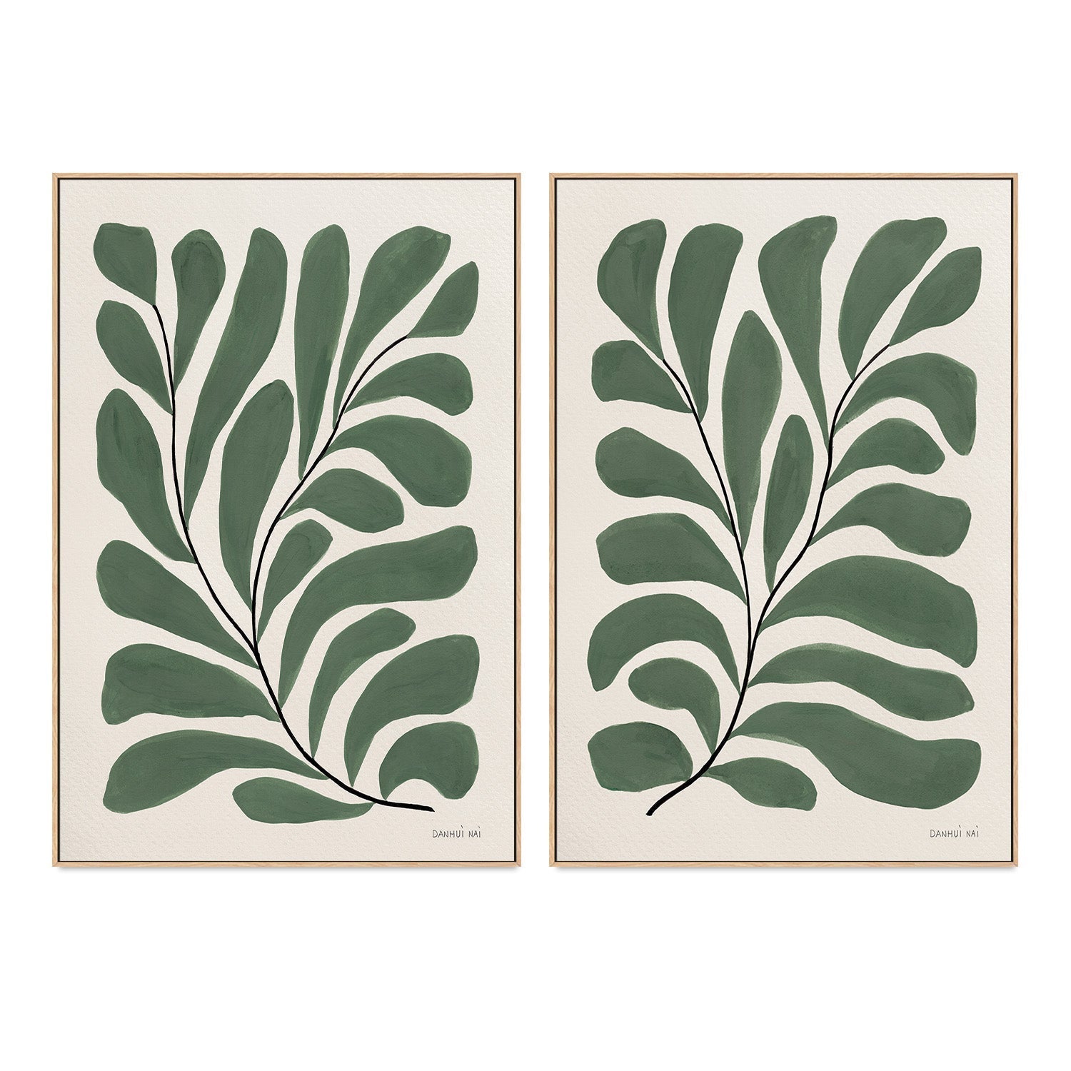 wall-art-print-canvas-poster-framed-Botanical Joy, Style A & B, Set Of 2 , By Danhui Nai-4