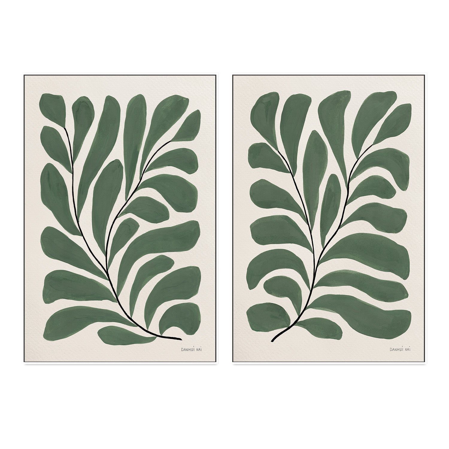 wall-art-print-canvas-poster-framed-Botanical Joy, Style A & B, Set Of 2 , By Danhui Nai-5