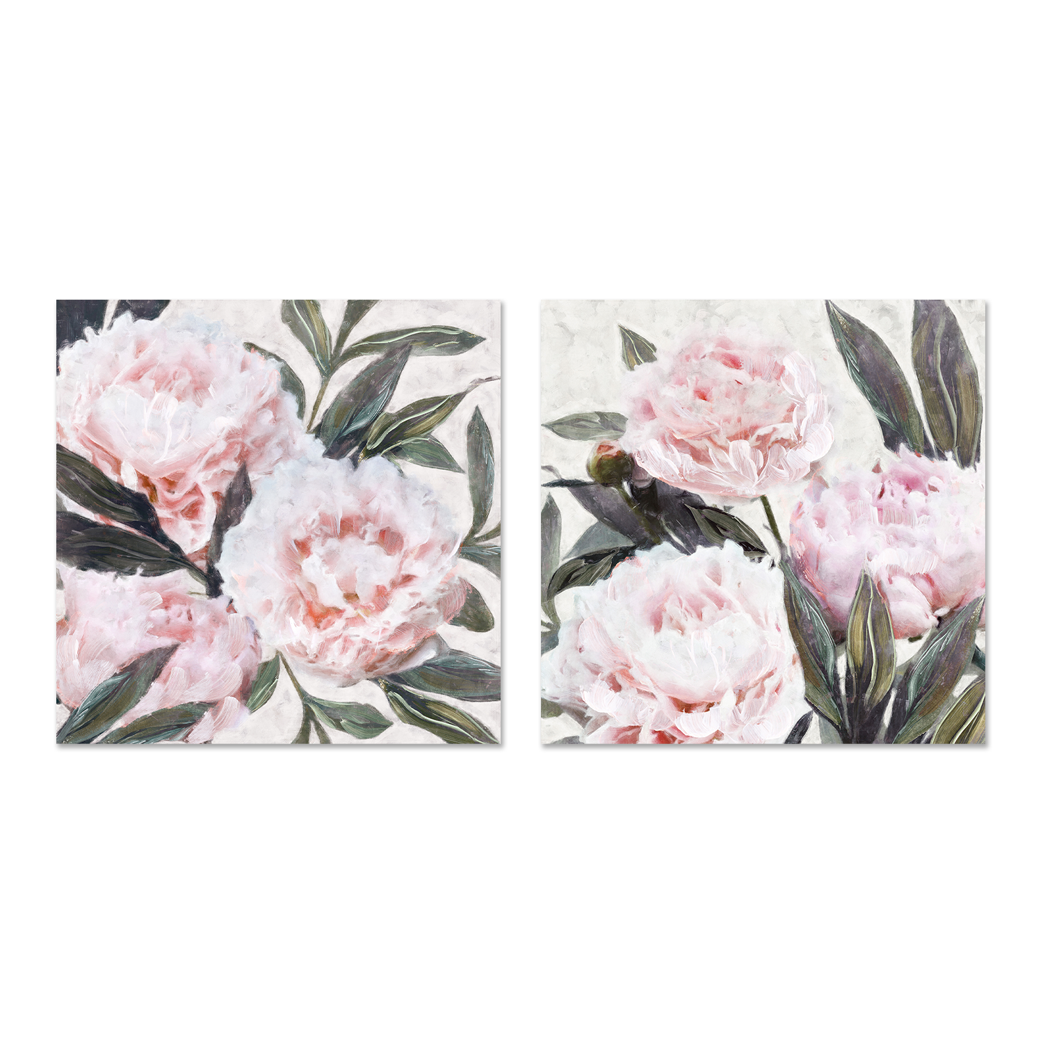 wall-art-print-canvas-poster-framed-Bountiful Peonies, Style A & B, Set Of 2 , By Nina Blue-1