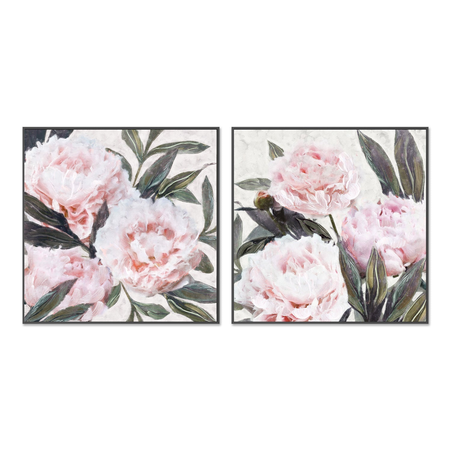 wall-art-print-canvas-poster-framed-Bountiful Peonies, Style A & B, Set Of 2 , By Nina Blue-3