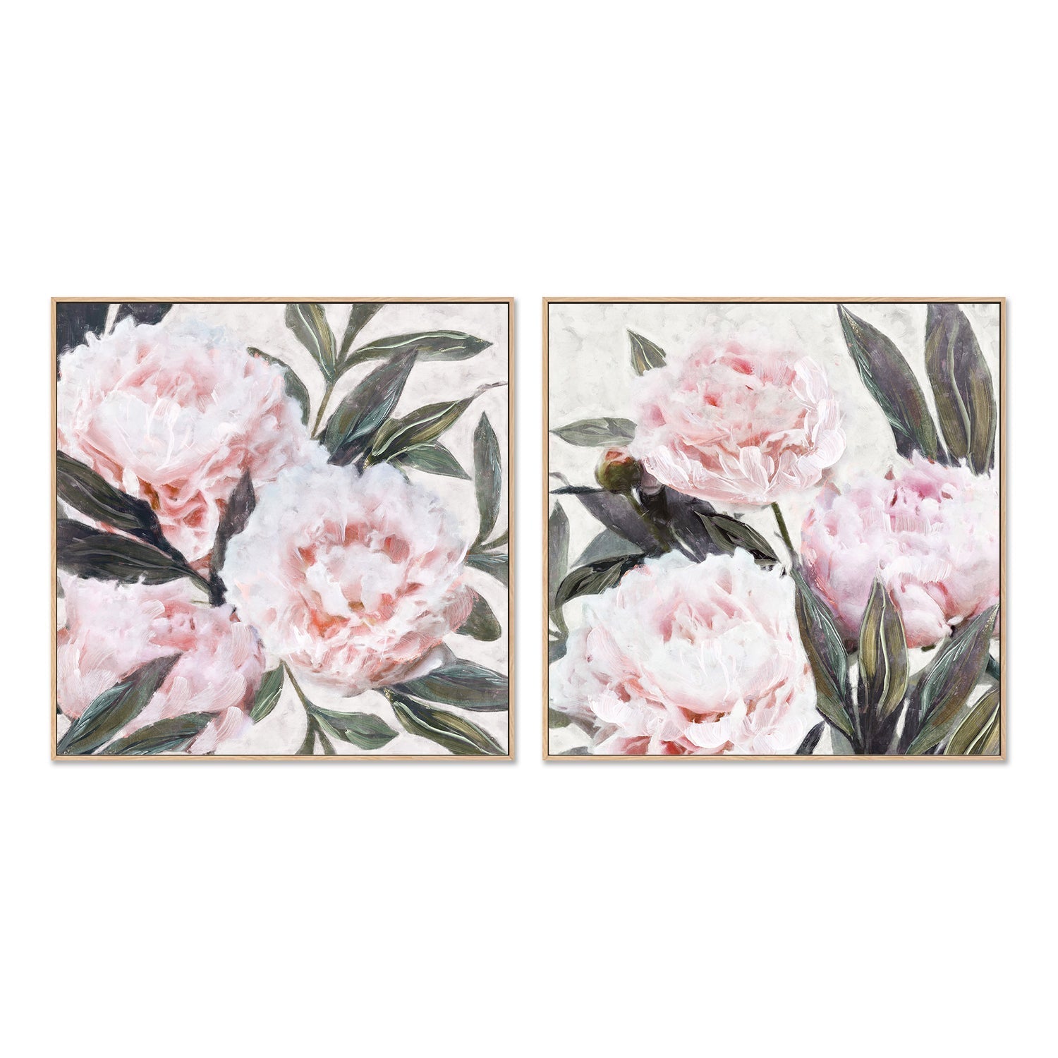 wall-art-print-canvas-poster-framed-Bountiful Peonies, Style A & B, Set Of 2 , By Nina Blue-4