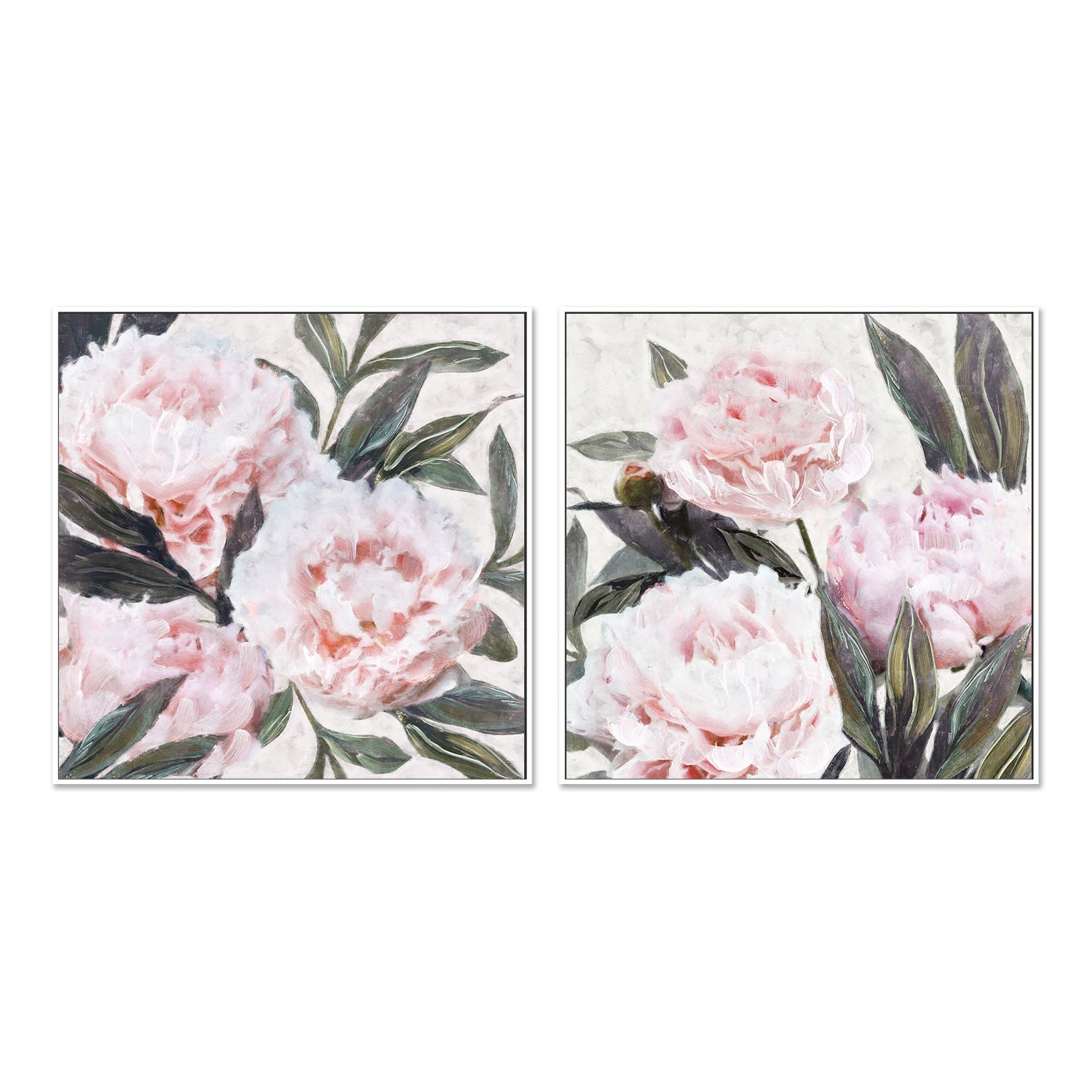 wall-art-print-canvas-poster-framed-Bountiful Peonies, Style A & B, Set Of 2 , By Nina Blue-5