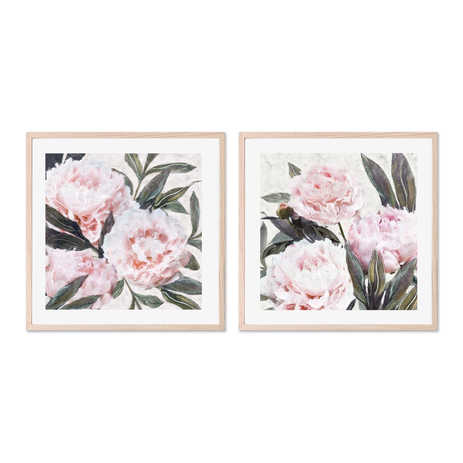 wall-art-print-canvas-poster-framed-Bountiful Peonies, Style A & B, Set Of 2 , By Nina Blue-6