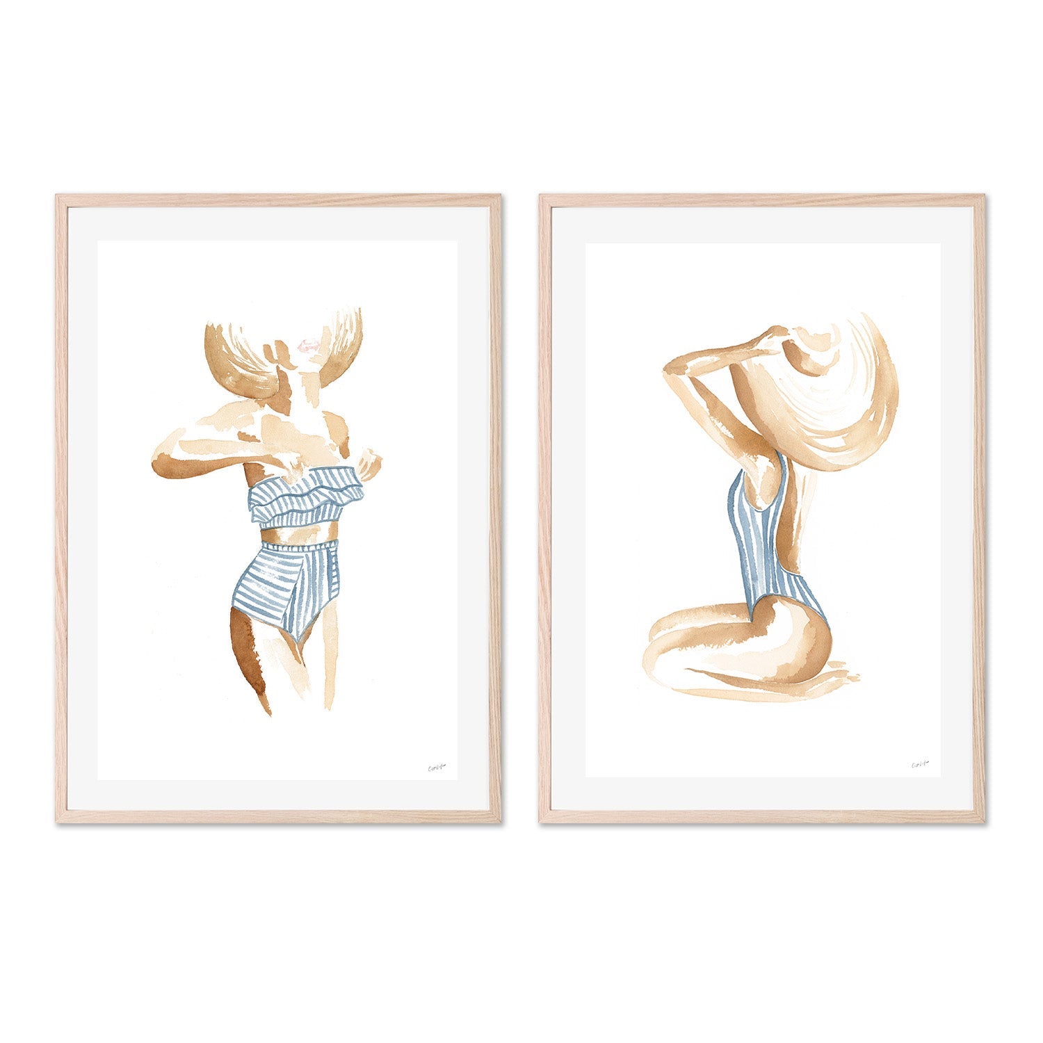 wall-art-print-canvas-poster-framed-Breezy Beach Babe, Set Of 2 , By Cass Deller-6