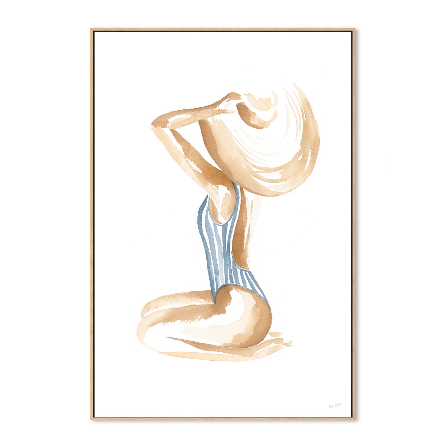 wall-art-print-canvas-poster-framed-Breezy Beach Babe, Style A , By Cass Deller-4