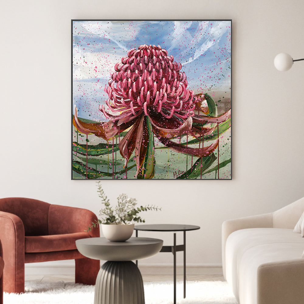 wall-art-print-canvas-poster-framed-Bright Red Waratah , By Hsin Lin-GIOIA-WALL-ART