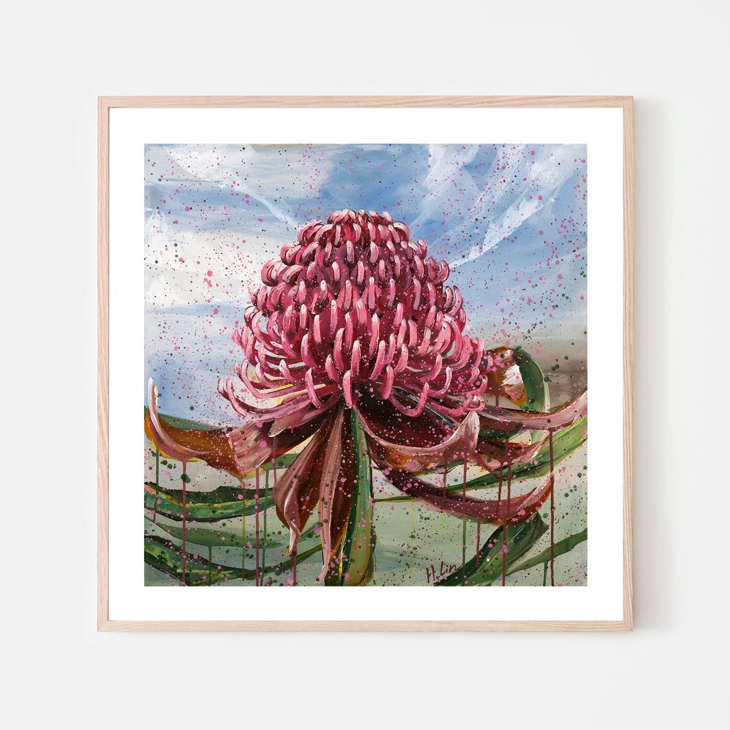 wall-art-print-canvas-poster-framed-Bright Red Waratah , By Hsin Lin-GIOIA-WALL-ART