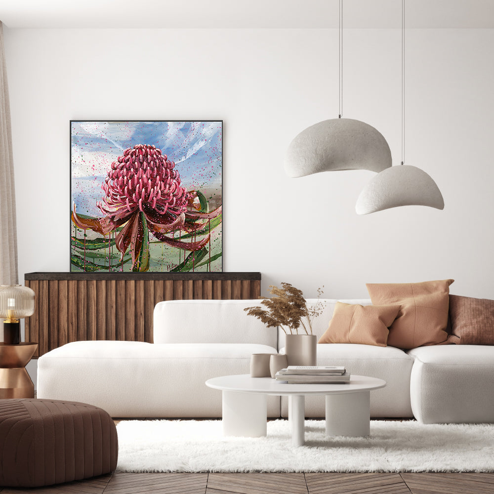 wall-art-print-canvas-poster-framed-Bright Red Waratah , By Hsin Lin-GIOIA-WALL-ART