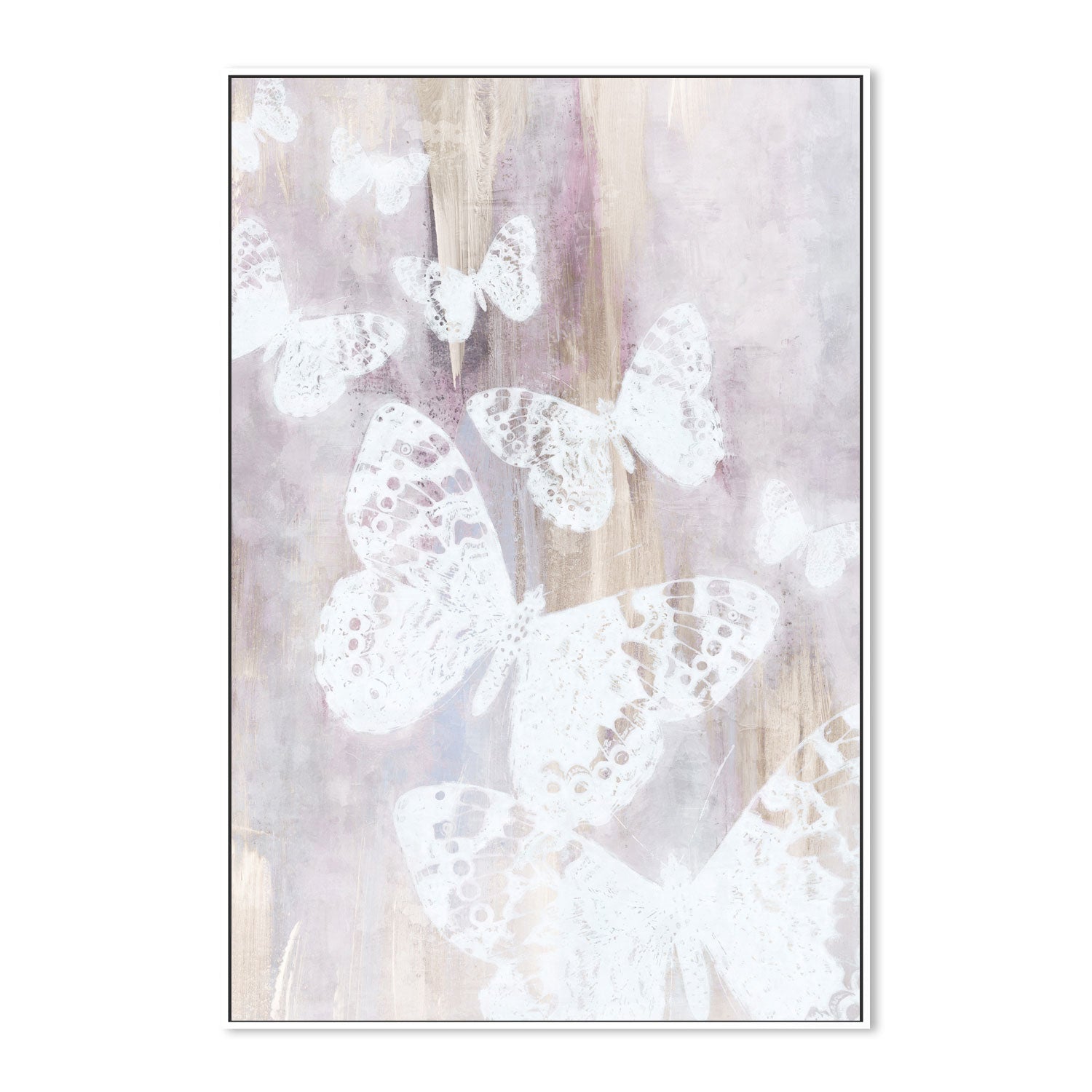 wall-art-print-canvas-poster-framed-Bright White Butterflies, Style A , By Nina Blue-5