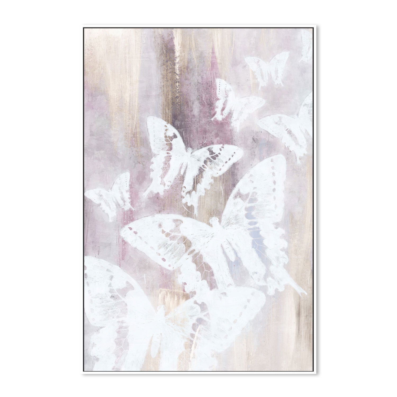 wall-art-print-canvas-poster-framed-Bright White Butterflies, Style B , By Nina Blue-5