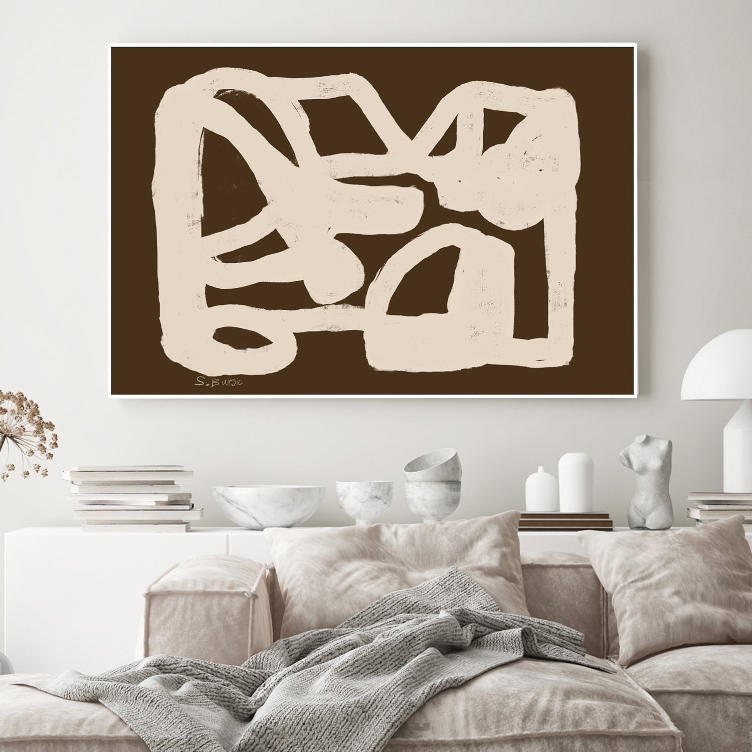 wall-art-print-canvas-poster-framed-Brown Abstract , By Emily Wood-2