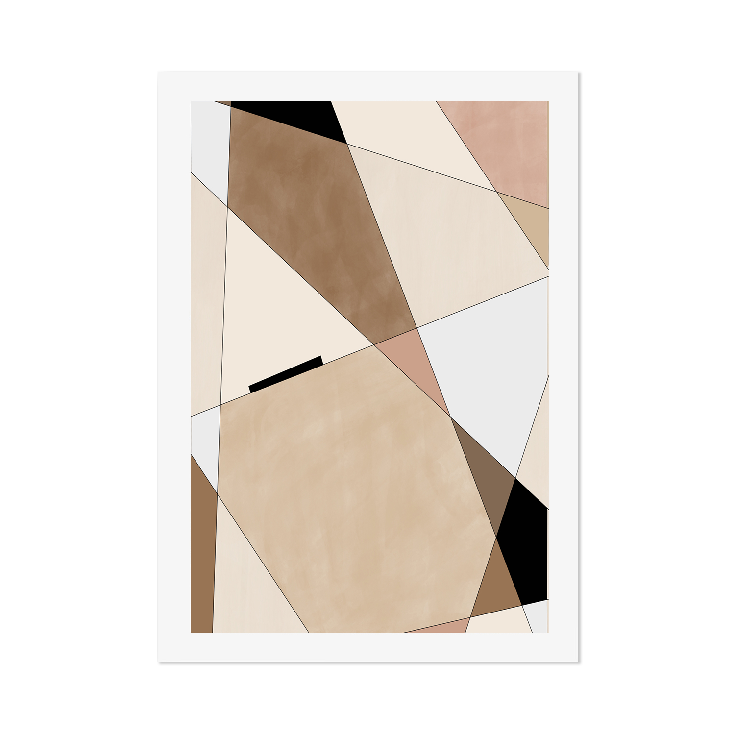 wall-art-print-canvas-poster-framed-Brown Angularity , By Elena Ristova-GIOIA-WALL-ART