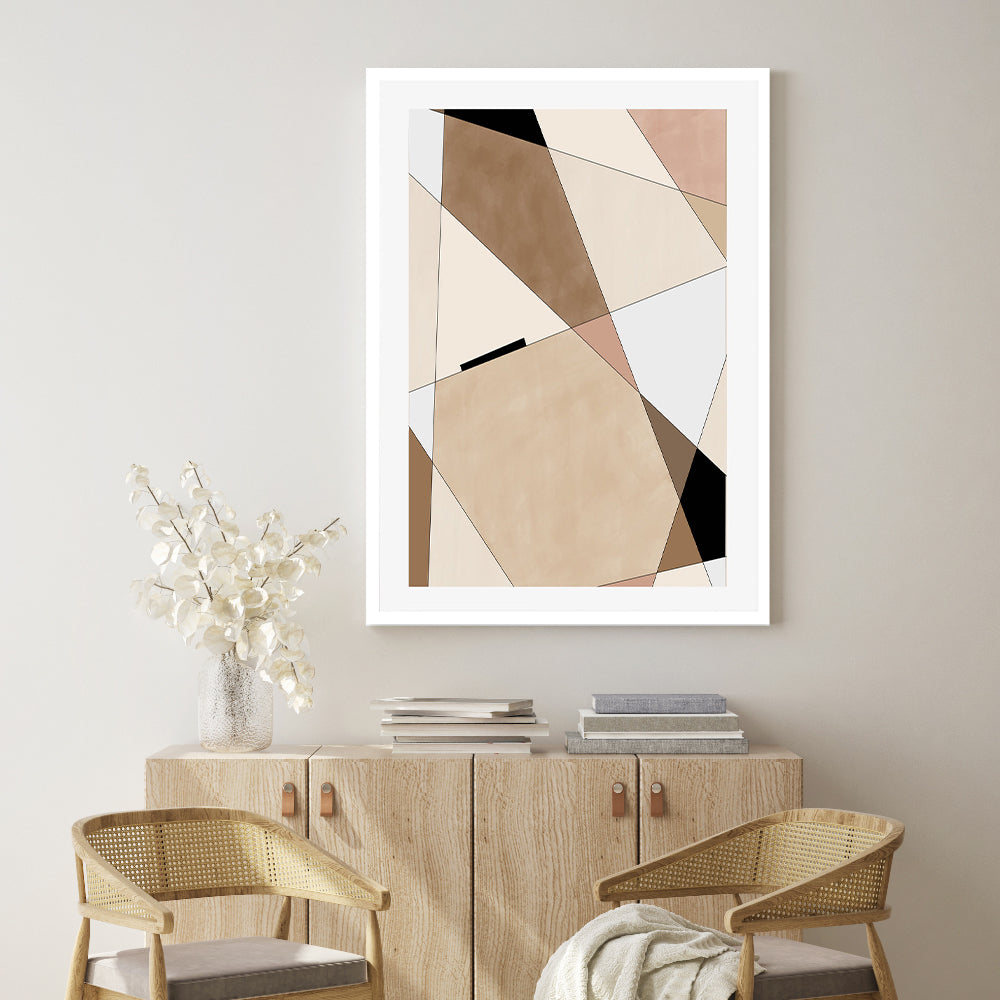 wall-art-print-canvas-poster-framed-Brown Angularity , By Elena Ristova-GIOIA-WALL-ART