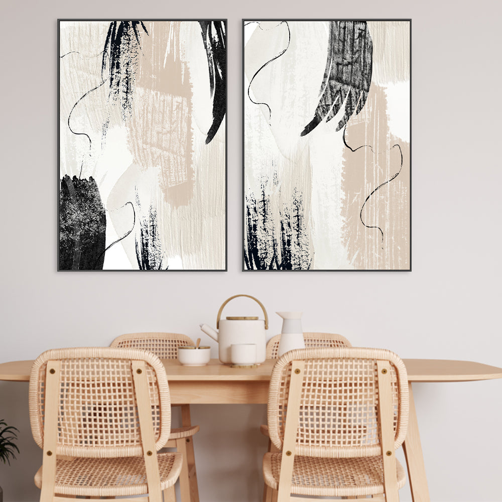 wall-art-print-canvas-poster-framed-Brush Strokes, Style A & B, Set Of 2 , By Sally Ann Moss-GIOIA-WALL-ART