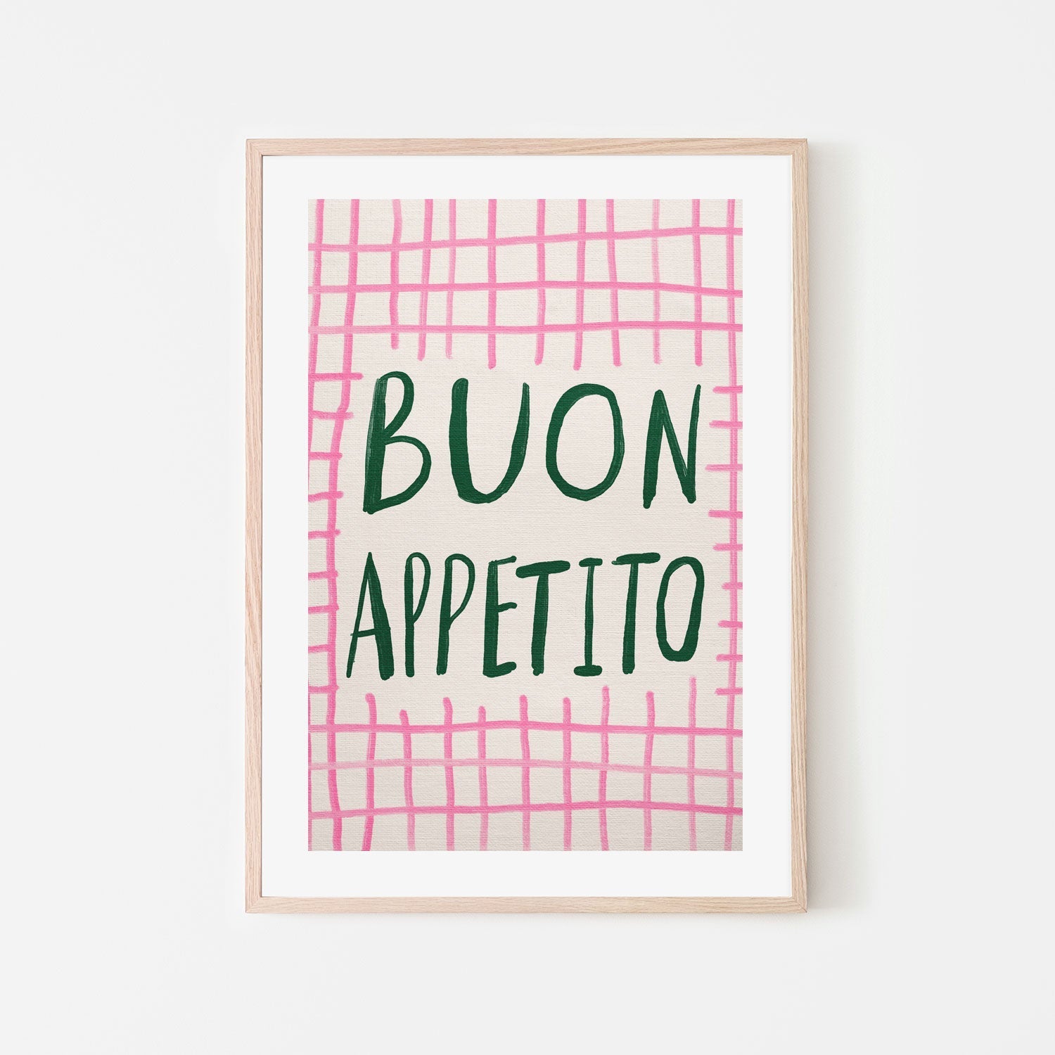 wall-art-print-canvas-poster-framed-Buon Appetito Pink Green , By Kartika Paramita-6