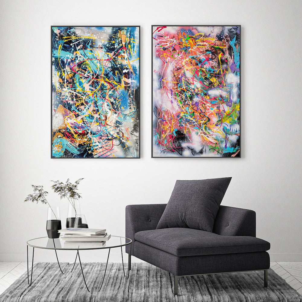 Busy Mind in Turmoil, Set Of 2 , By Lori Burke