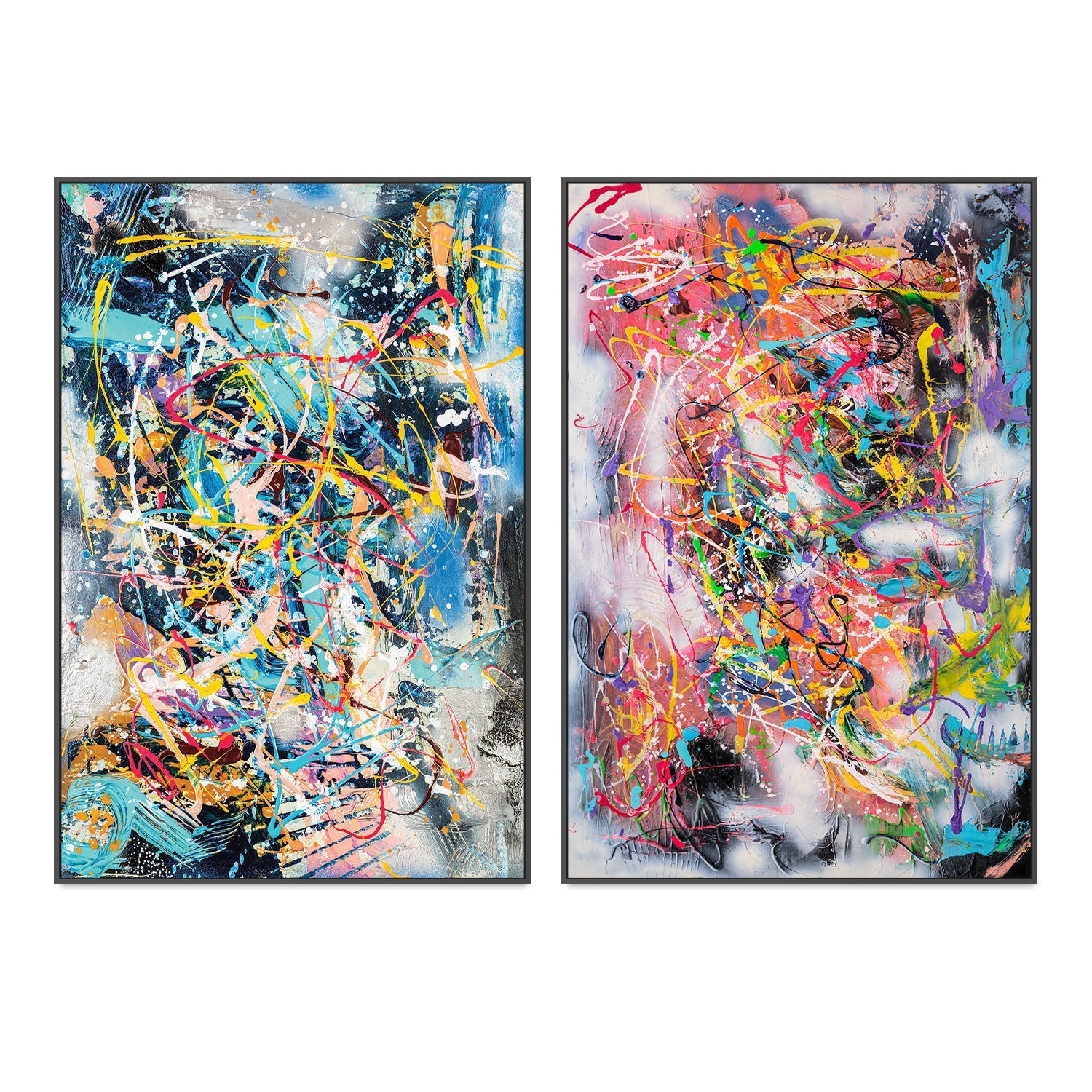 wall-art-print-canvas-poster-framed-Busy Mind in Turmoil, Set Of 2 , By Lori Burke-GIOIA-WALL-ART