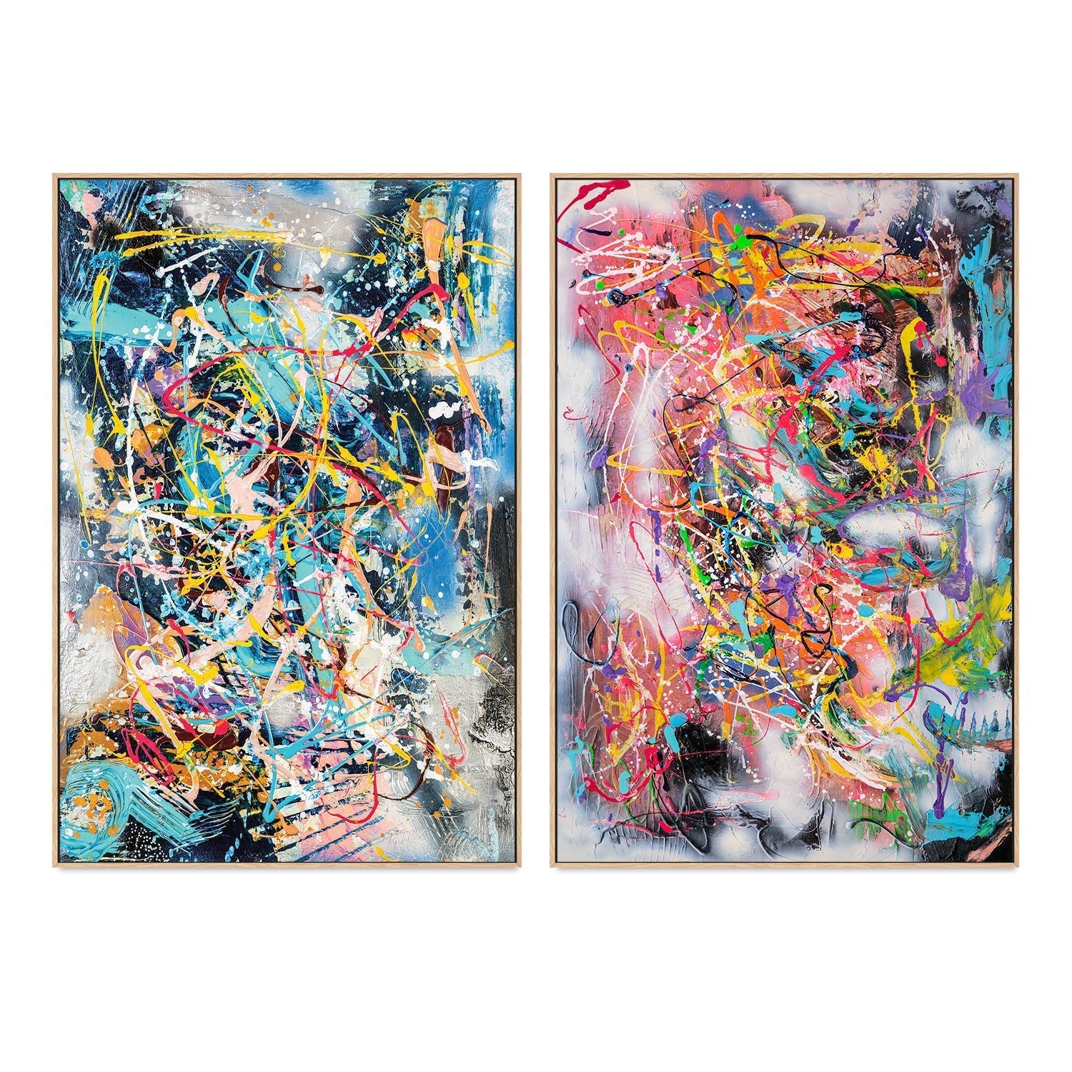 wall-art-print-canvas-poster-framed-Busy Mind in Turmoil, Set Of 2 , By Lori Burke-GIOIA-WALL-ART