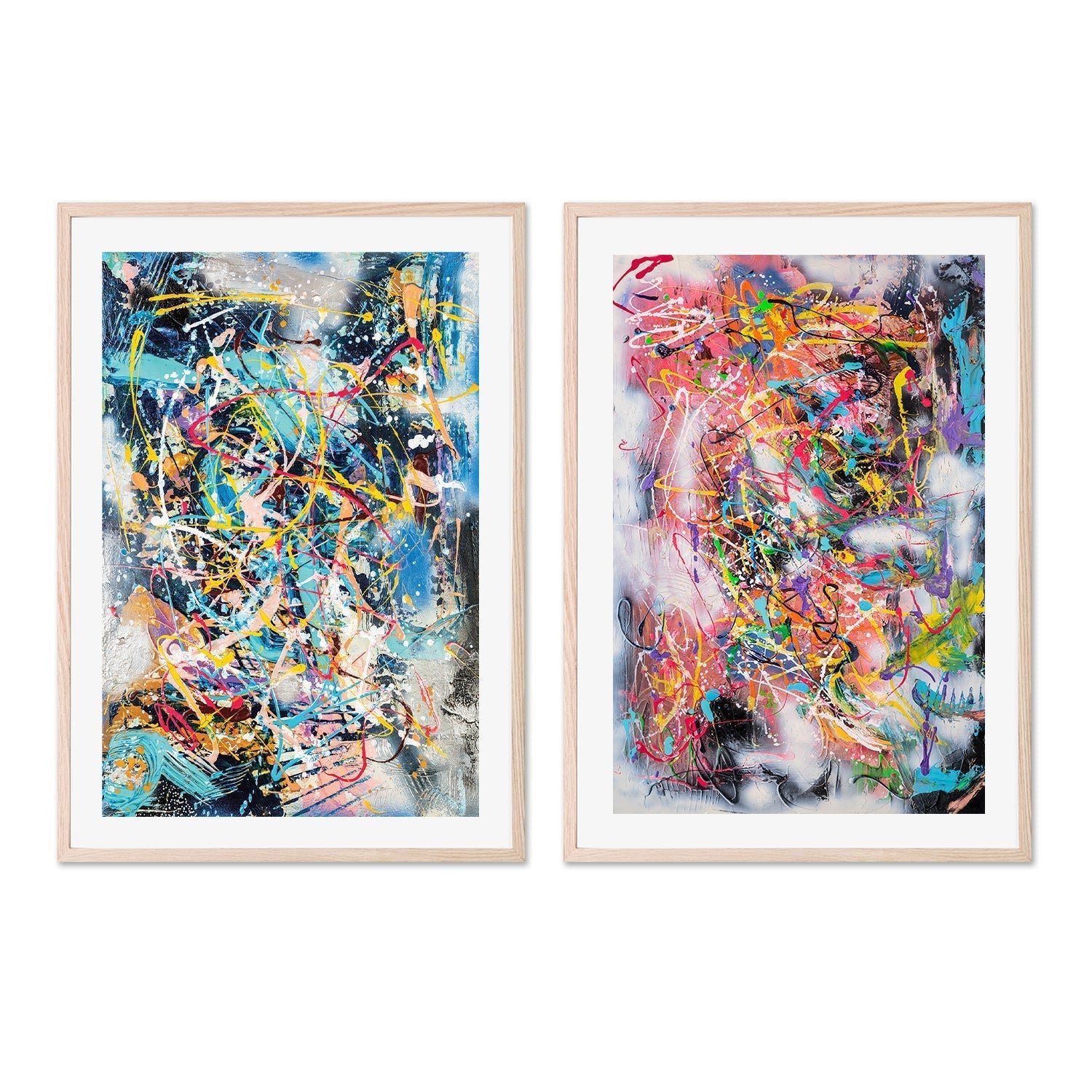 wall-art-print-canvas-poster-framed-Busy Mind in Turmoil, Set Of 2 , By Lori Burke-GIOIA-WALL-ART