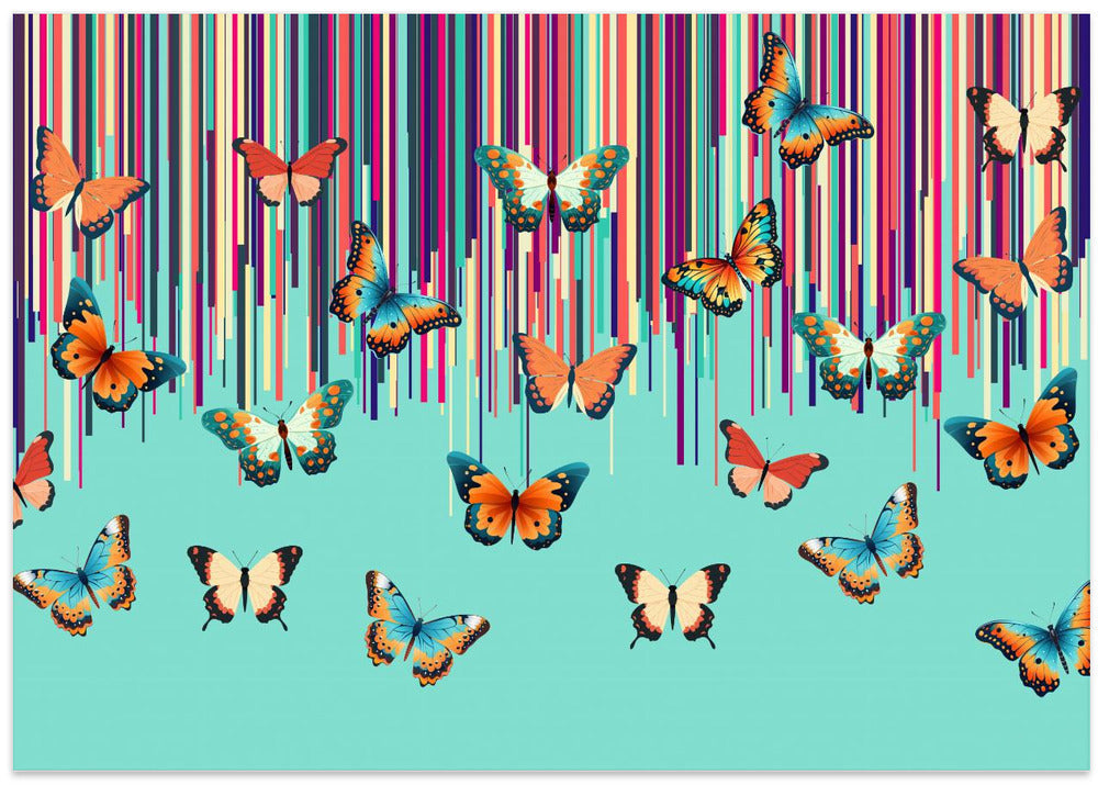 wall-art-print-canvas-poster-framed-Butterflies Stripes , By Sue Skellern-1