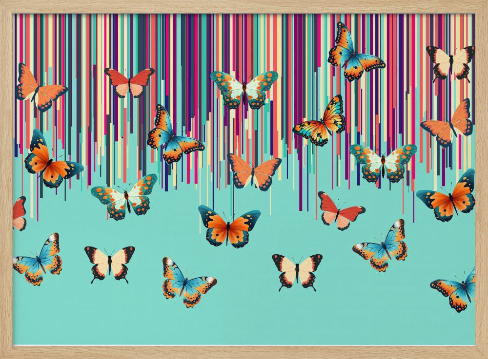 wall-art-print-canvas-poster-framed-Butterflies Stripes , By Sue Skellern-4