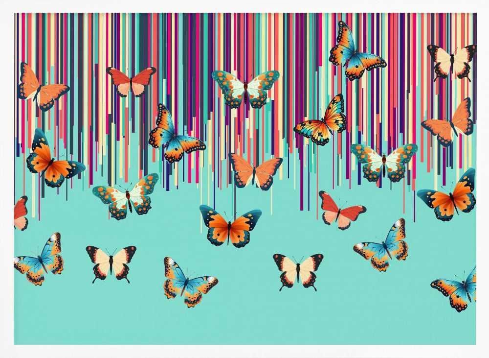 wall-art-print-canvas-poster-framed-Butterflies Stripes , By Sue Skellern-5