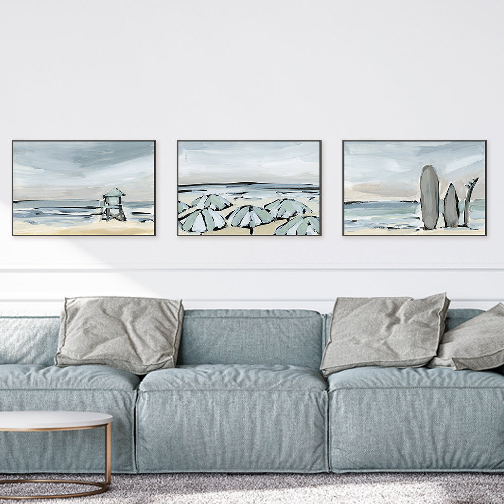 wall-art-print-canvas-poster-framed-By The Sea, Style I, J & K, Set Of 3-by-Emily Wood-Gioia Wall Art