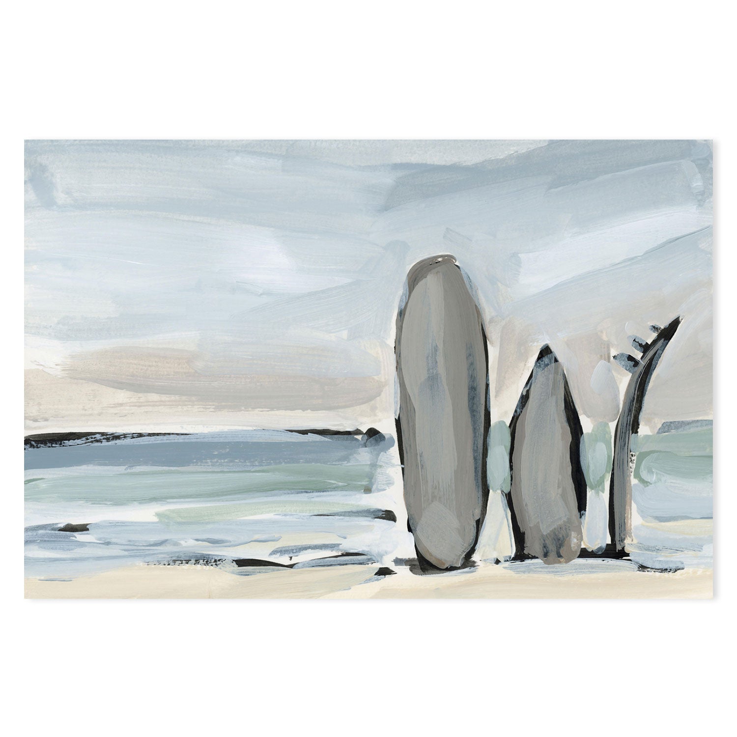 wall-art-print-canvas-poster-framed-By The Sea, Style I, J & K, Set Of 3-by-Emily Wood-Gioia Wall Art