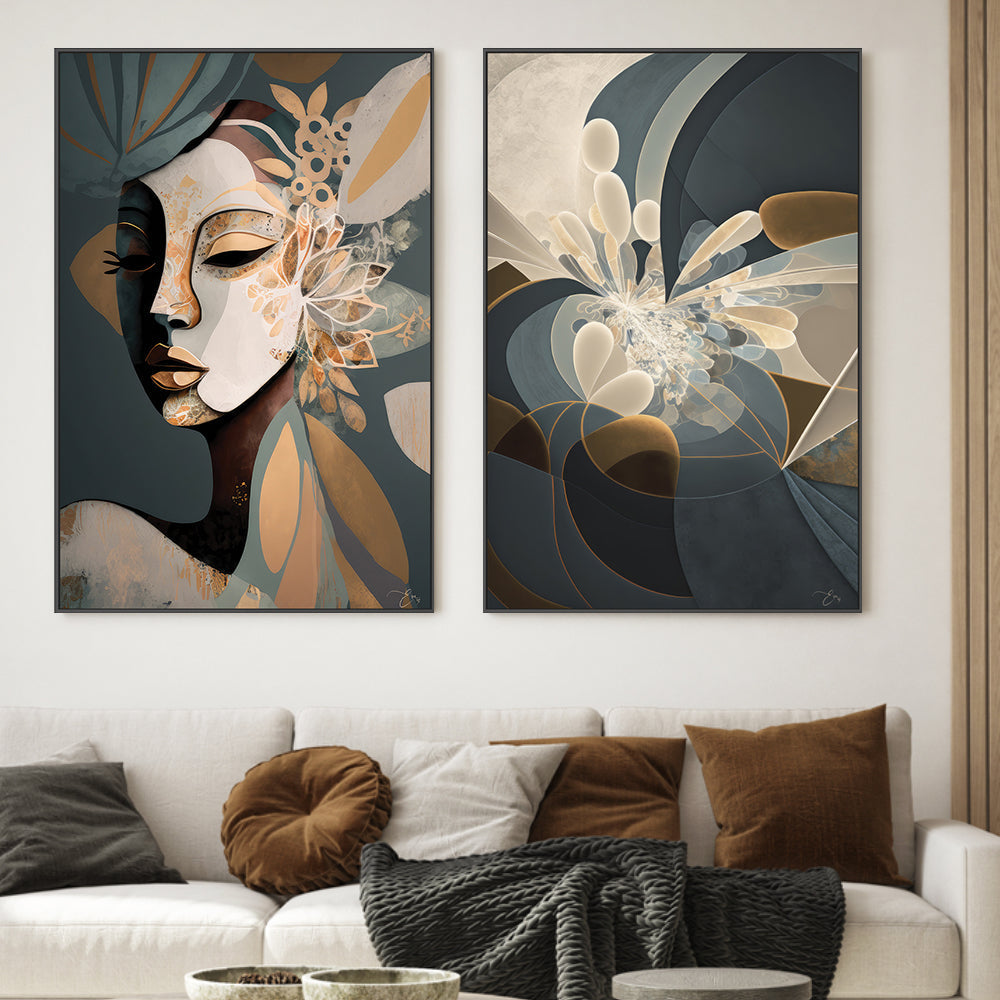 wall-art-print-canvas-poster-framed-Cadence, Style A & B, Set Of 2 , By Bella Eve-GIOIA-WALL-ART