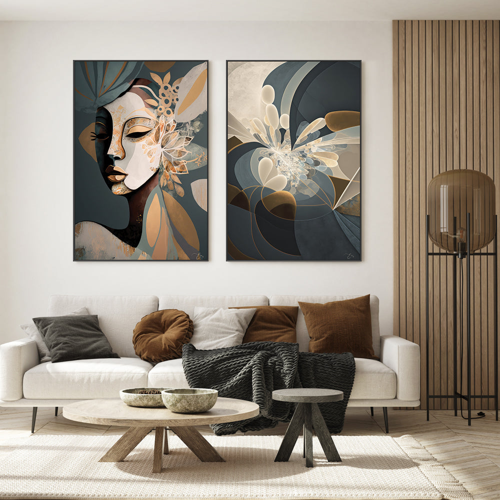 wall-art-print-canvas-poster-framed-Cadence, Style A & B, Set Of 2 , By Bella Eve-GIOIA-WALL-ART