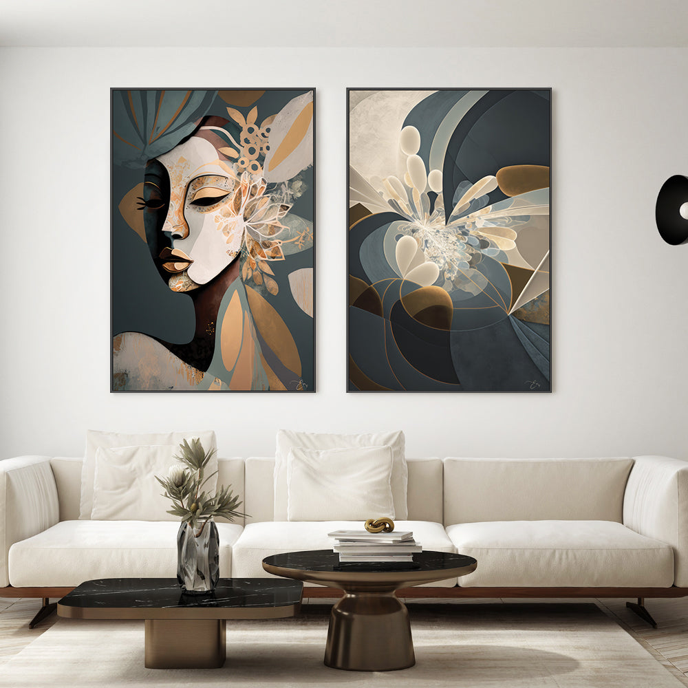 wall-art-print-canvas-poster-framed-Cadence, Style A & B, Set Of 2 , By Bella Eve-GIOIA-WALL-ART