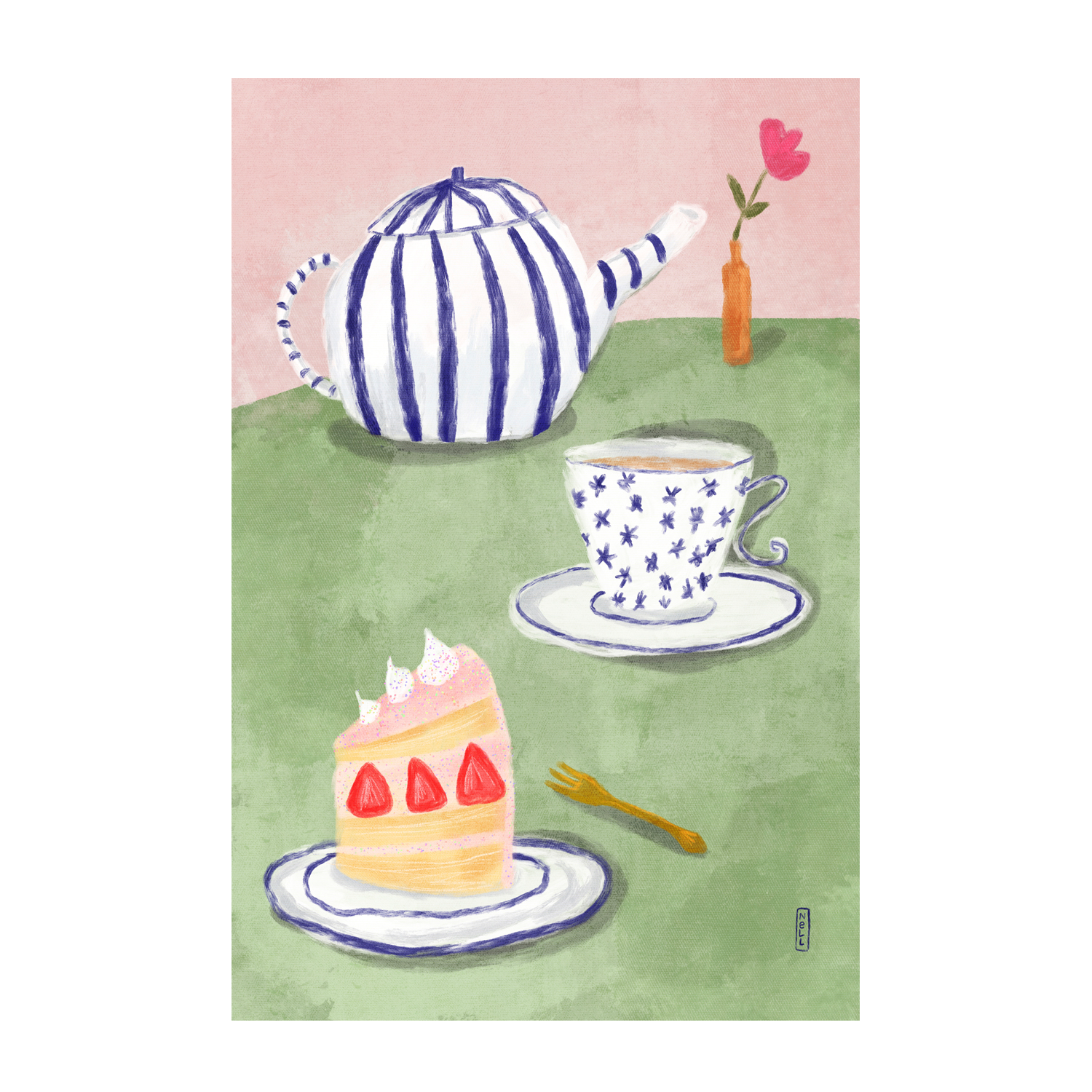 wall-art-print-canvas-poster-framed-Cake On A Monday , By Lia Nell-GIOIA-WALL-ART