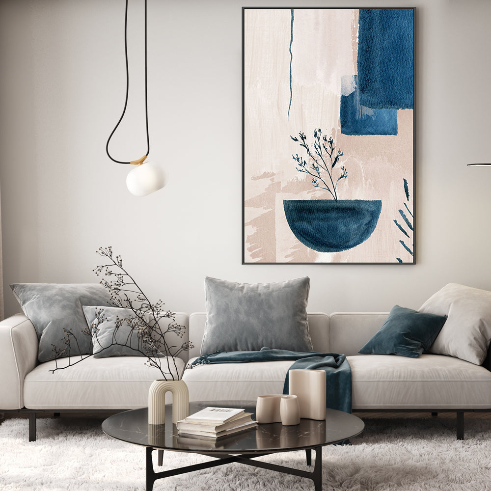 wall-art-print-canvas-poster-framed-Calm Blues, Style A, By Sally Ann Moss-GIOIA-WALL-ART