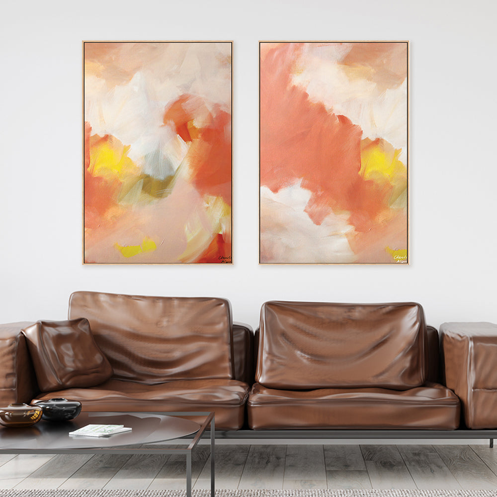 wall-art-print-canvas-poster-framed-Calming Sienna, Set of 2-by-Moments By Charlie-Gioia Wall Art