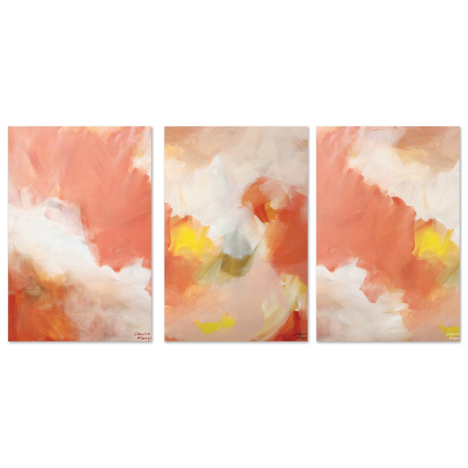 wall-art-print-canvas-poster-framed-Calming Sienna, Set of 3-by-Moments By Charlie-Gioia Wall Art