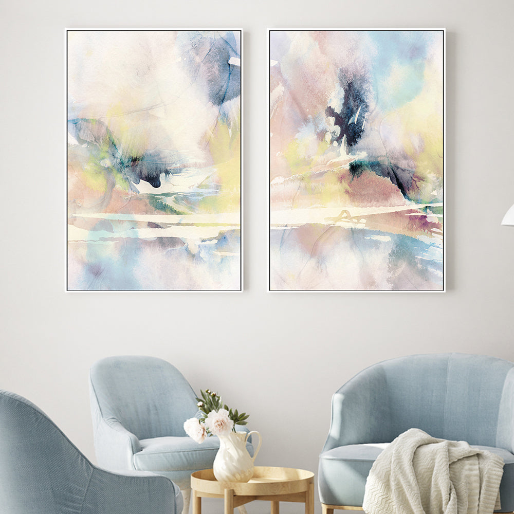 wall-art-print-canvas-poster-framed-Celestial Ink, Style A & B, Set of 2 , By Nina Blue-2