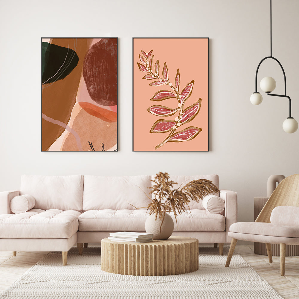 wall-art-print-canvas-poster-framed-Chatter and Botanical Flower, Set of 2 , By Hope Bainbridge-2