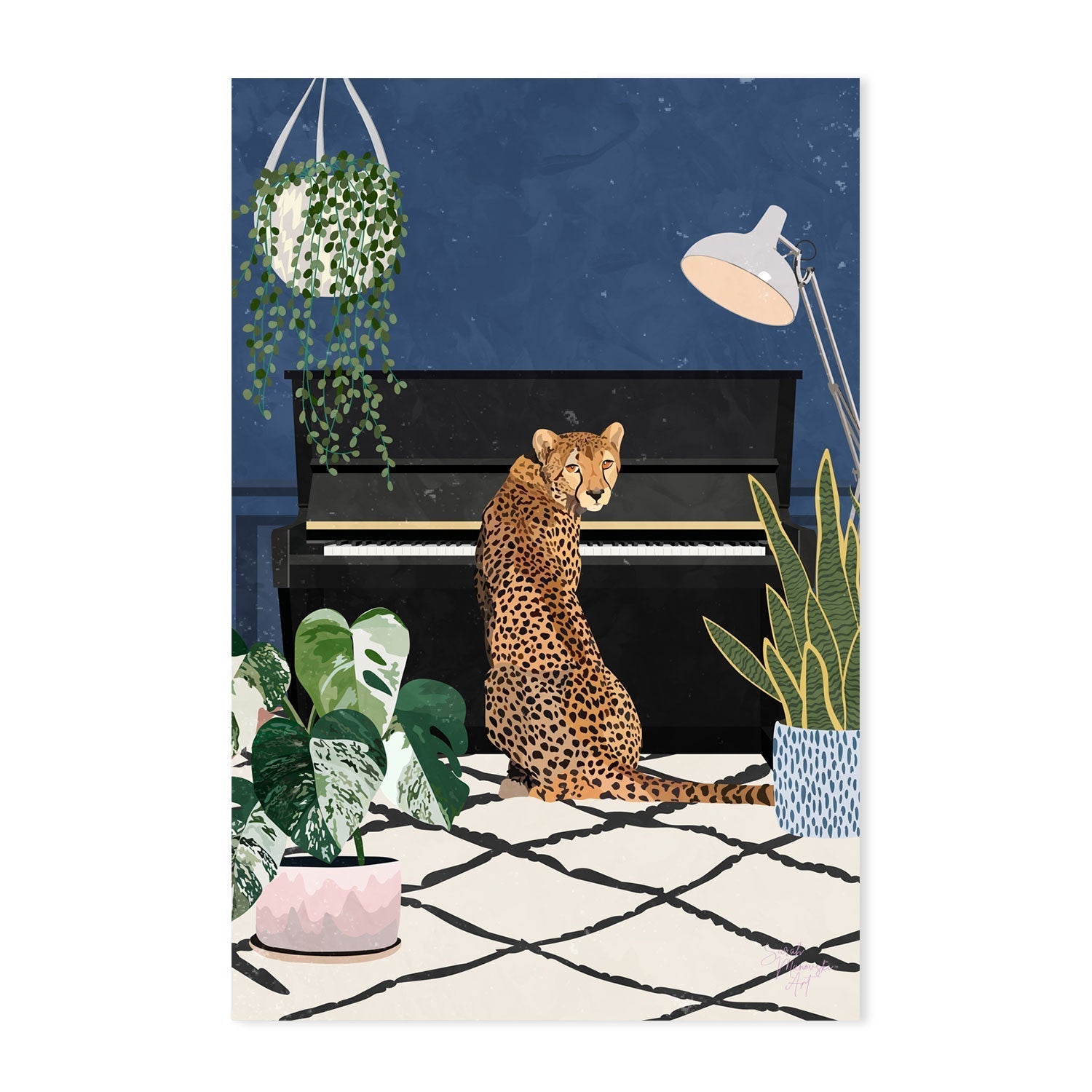 wall-art-print-canvas-poster-framed-Cheetah Composer , By Sarah Manovski-GIOIA-WALL-ART